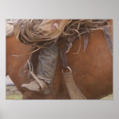 ホースブラウンウエスタンロデオカウボーイ ポスター (正面)