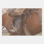 ホースブラウンウエスタンロデオカウボーイ ラッピングペーパーシート (正面2)