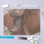 ホースブラウンウエスタンロデオカウボーイ 薄葉紙 (クラフト)