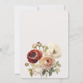 ホースブルガンディクリームフローラ誕生日 招待状 (裏面)