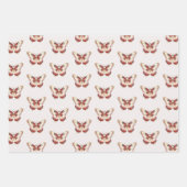 ホースブルガンディクリーム蝶誕生日 ラッピングペーパーシート (正面3)