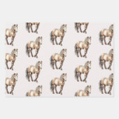 ホースブルガンディクリーム蝶誕生日 ラッピングペーパーシート (正面)