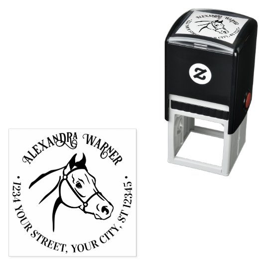 ホースヘッドラインアートネーム差出人住所 セルフインキングスタンプ (インサイチュ)