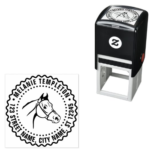 ホースヘッドラインアートFF名差出人住所 セルフインキングスタンプ (インサイチュ)