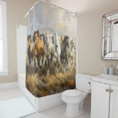 ホースヘルドギャロピンムスタン絵画ズ シャワーカーテン (インサイチュ)