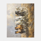 ホースヘルドギャロピンムスタン絵画ズ フリースブランケット (正面)