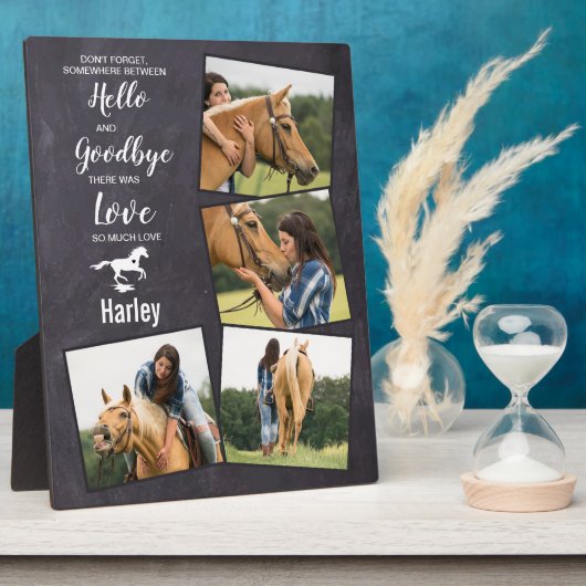 ホースペット記念悔やみや弔慰引用文記念 フォトプラーク (側面)