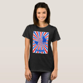 ホースホワイトブルーストライプ日が差すこと Tシャツ (正面フル)