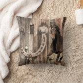 ホースホース素朴シューオンバーンウッド クッション (ブランケット)