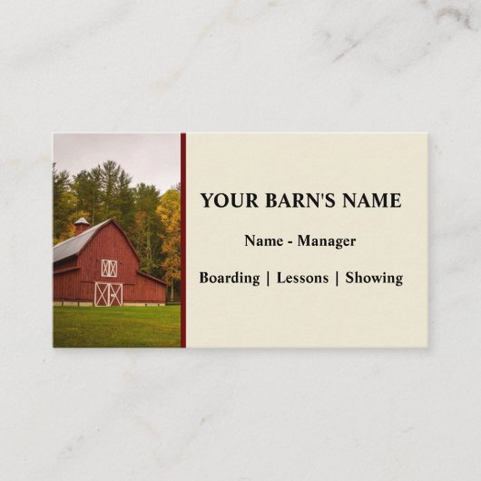 ホースボーディングバーンエクエストリアンビジネスカード 名刺 (正面)