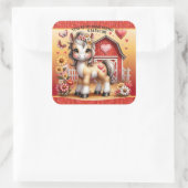 ホースポニーバレンタイン納屋周囲の庭シール スクエアシール (バッグ)