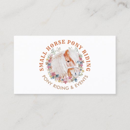 ホースポニーライドウォークブリードファーム 名刺 (正面)