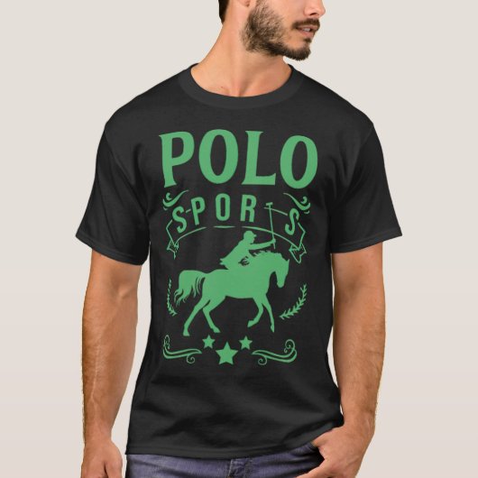 ホースポロスポーツドレスセージ乗馬 Tシャツ (正面)