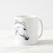 ホースポートレートスケッチスケッチ馬術 コーヒーマグカップ (正面右)