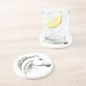 ホースポートレートペンシルスケッチエクエストリアンアート コースター (側面)