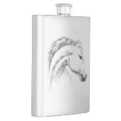 ホースポートレートペンシルスケッチエクエストリアンアート フラスク (右)