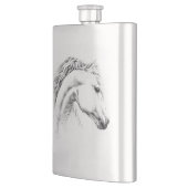 ホースポートレートペンシルスケッチエクエストリアンアート フラスク (左)