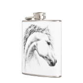 ホースポートレートペンシルスケッチエクエストリアンアート フラスク (左)