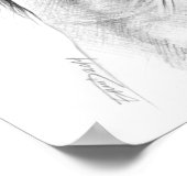 ホースポートレートペンシルスケッチエクエストリアンアート ポスター (角)