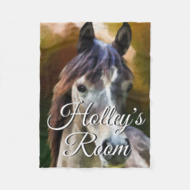 ホースポートレート絵画ズのアーパーソナライズされたト フリースブランケット