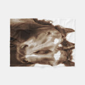 ホースポートレートIII フリースブランケット (正面(横))