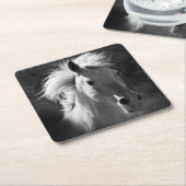 ホースポートレートV スクエアペーパーコースター (アングル)