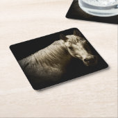 ホースポートレートVI スクエアペーパーコースター (アングル)