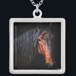 ホースポートレートVII シルバープレートネックレス<br><div class="desc">動物</div>