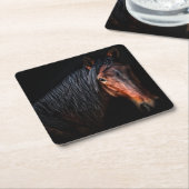 ホースポートレートVII スクエアペーパーコースター (アングル)