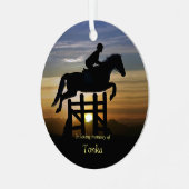 ホースメモリアルハンタージャンパー名前をカスタムする メタルオーナメント (正面左)