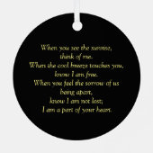 ホースメモリアルハンタージャンパー名前をカスタムする メタルオーナメント (裏面)