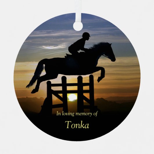 ホースメモリアルハンタージャンパー名前をカスタムする メタルオーナメント (正面)