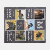 ホースメモリアルペットロスパーソナライズされた6写真 フリースブランケット (正面(横))