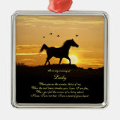 ホースメモリアル名前をカスタムするスピリチュアル メタルオーナメント (正面)
