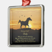 ホースメモリアル名前をカスタムするスピリチュアル メタルオーナメント (左)