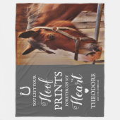 ホースメモリアル – ペット悔やみや弔慰グレイ フリースブランケット (正面)