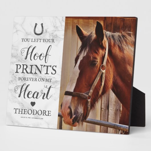 ホースメモリアル – ペット悔やみや弔慰写真 フォトプラーク (側面)