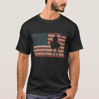 ホースメンアメリカ国旗の贈り物の愛国的な乗馬 Tシャツ