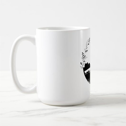 ホースモダン女性のカーボーイウェスタン馬術 コーヒーマグカップ (左)