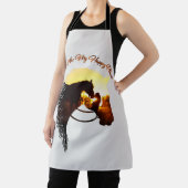 ホースユーマイハッピープレイス馬好き女性 エプロン (インサイチュ)