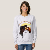 ホースユーマイハッピープレイス馬好き女性 スウェットシャツ (正面フル)