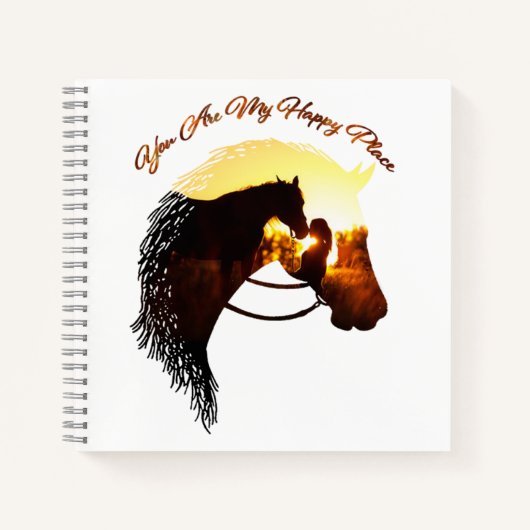 ホースユーマイハッピープレイス馬好き女性 ノートブック (正面)