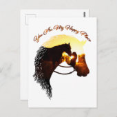 ホースユーマイハッピープレイス馬好き女性 ポストカード (正面/裏面)