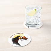 ホースユーマイハッピープレイス馬好き女性 ラウンドペーパーコースター (インサイチュ)