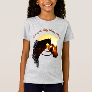 ホースユーマイハッピープレイス馬好き女性 Tシャツ