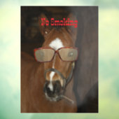 ホースユーモアのあるフォール喫煙シガーウィンドウにしがみつく ウィンドウサイン (シート3)