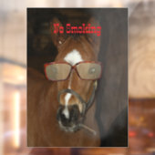 ホースユーモアのあるフォール喫煙シガーウィンドウにしがみつく ウィンドウサイン (シート2)