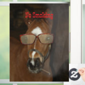 ホースユーモアのあるフォール喫煙シガーウィンドウにしがみつく ウィンドウサイン (ホーム)