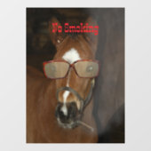 ホースユーモアのあるフォール喫煙シガーウィンドウにしがみつく ウィンドウサイン (シート)