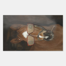 ホースユーモアのあるフォール喫煙シガーステッカー 長方形シール